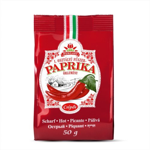 Fűszerpaprika őrlemény papírtasakban 50g erős